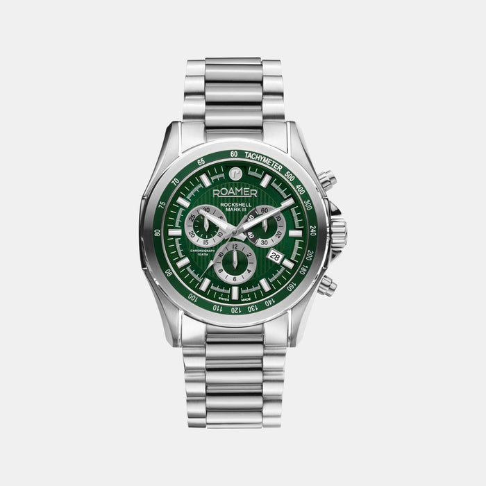 Male Green Analog Multifunction Stainless Steel Watch 220837 41 75 50