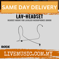 Junior lavalier headset microphone mount with curved wire frame and clip attachment