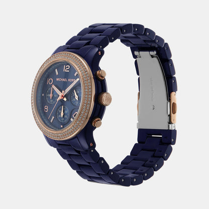 Michael Kors Women Round Blue watch