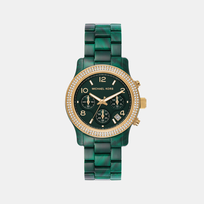 Michael Kors Round Green Chronograph watch