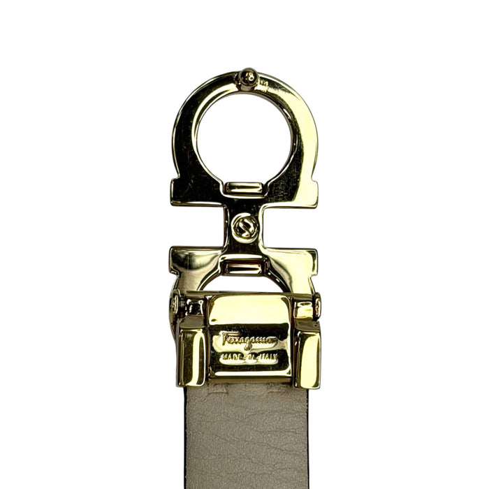 Salvatore Ferragamo Reversible Gancini Black Leather Belt