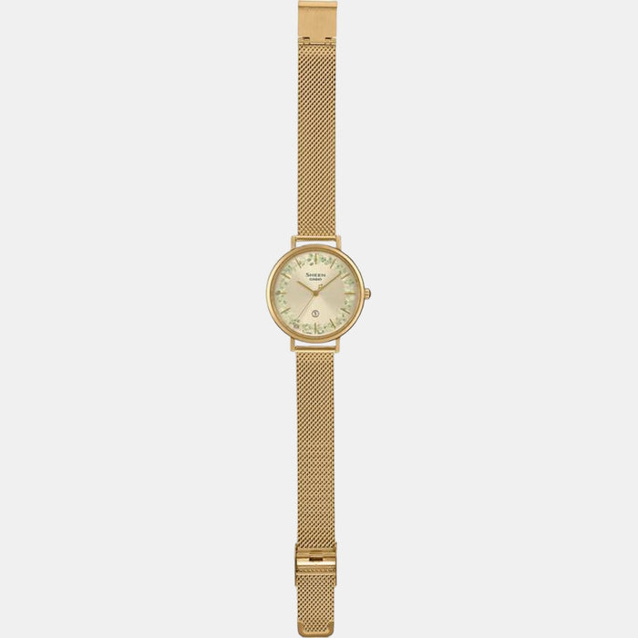 Sheen Women Quartz Gold Dial Analog Stainless Steel Watch SH283