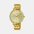 Sheen Women Quartz Gold Dial Multi-Function Stainless Steel Watch SH286