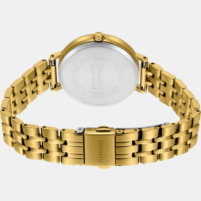 Sheen Women Quartz Gold Dial Multi-Function Stainless Steel Watch SH286