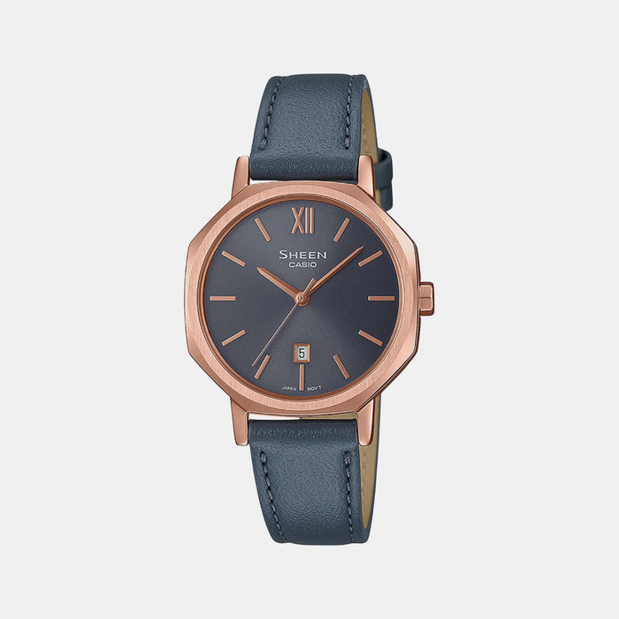 Sheen Women Quartz Grey Dial Analog Leather Watch SH291