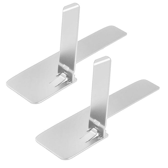 SearchFindOrder 2Pcs Metal White Sleek Fold Metal Mobile Phone Holder Stand