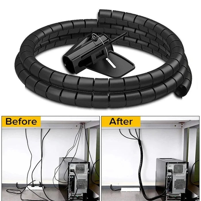 Spiral flexible cable wire organizer clip