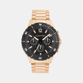 Sport Men Quartz Black Dial Multi-Function Stainless Steel Watch 25200315