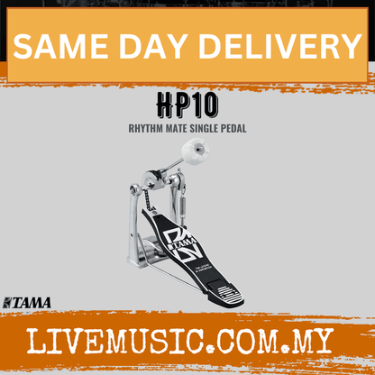 Tama HP10 single bass drum pedal with chrome stand and black footboard
