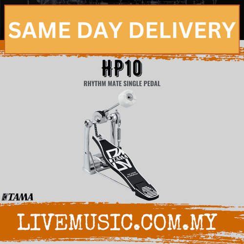 Tama HP10 single bass drum pedal with chrome stand and black footboard