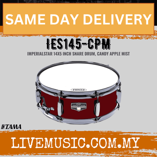 Candy apple mist 14x5 inch snare drum with chrome hardware and tension lugs
