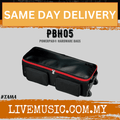 Large black wheeled hardware bag with PowerPad handle and red trim