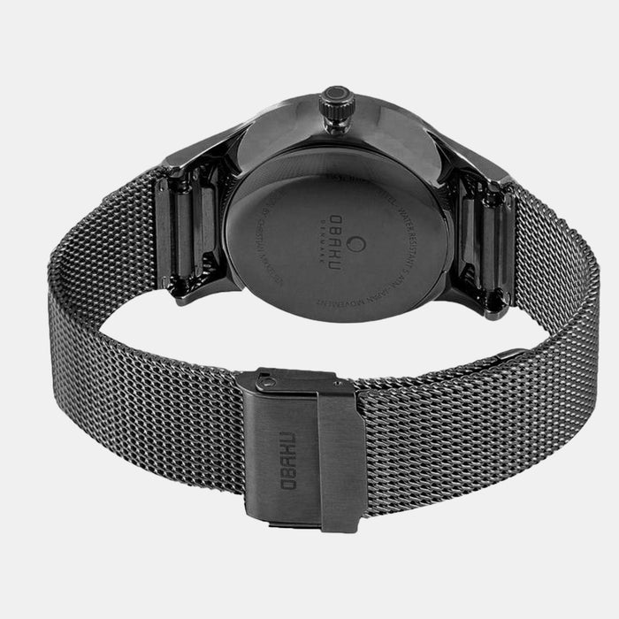 Tang Smokey Men Quartz Black Dial Analog Stainless Steel Watch V260GXUUMU