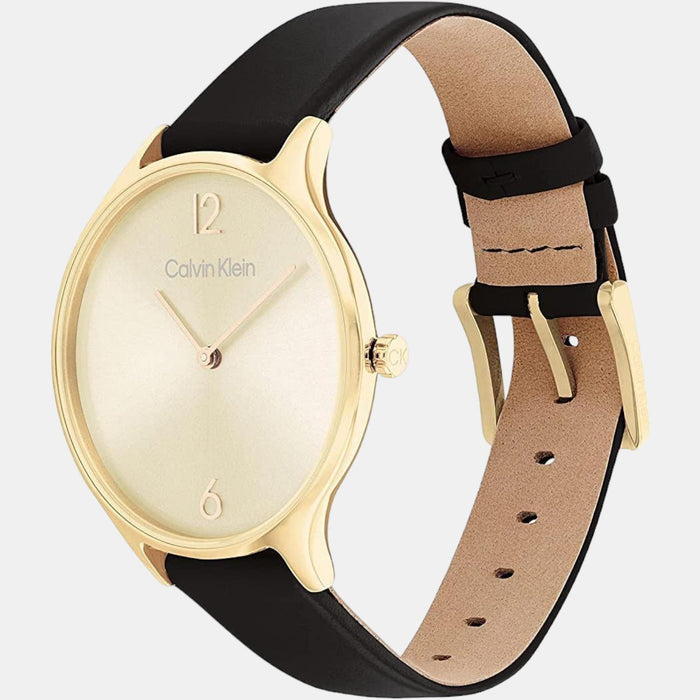 Calvin Klein Women Round Yellow watch