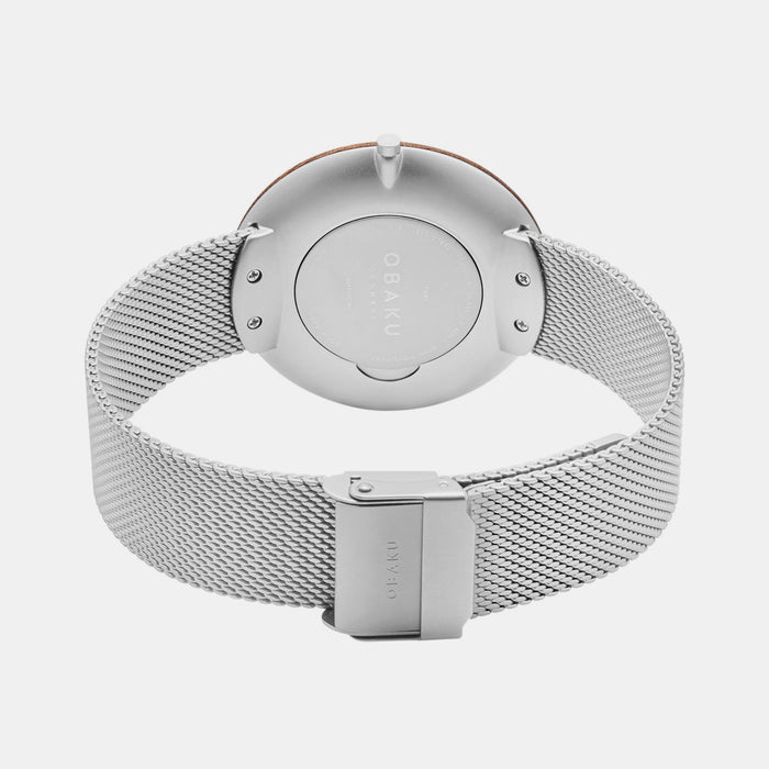 Obaku Men Round Silver watch