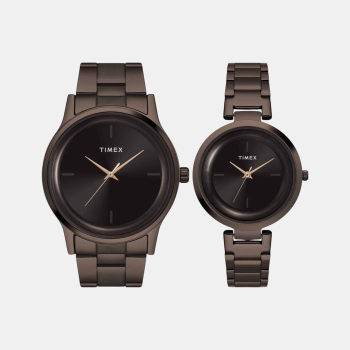Trendline Couple Quartz Brown Dial Analog Stainless Steel Watch TW00PR295
