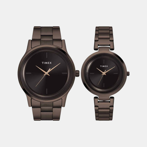 Trendline Couple Quartz Brown Dial Analog Stainless Steel Watch TW00PR295