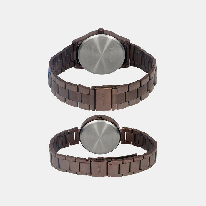 Trendline Couple Quartz Brown Dial Analog Stainless Steel Watch TW00PR295