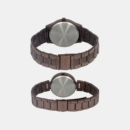 Trendline Couple Quartz Brown Dial Analog Stainless Steel Watch TW00PR295