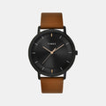 Trendline Men Quartz Black Dial Analog Leather Watch TW0TG8016