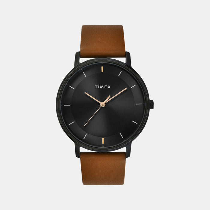Trendline Men Quartz Black Dial Analog Leather Watch TW0TG8016