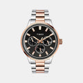 Trendline Men Quartz Black Dial Multi-Function Stainless Steel Watch TWEG19910