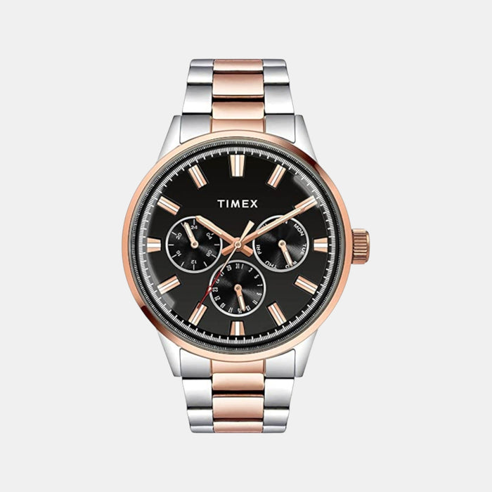 Trendline Men Quartz Black Dial Multi-Function Stainless Steel Watch TWEG19910