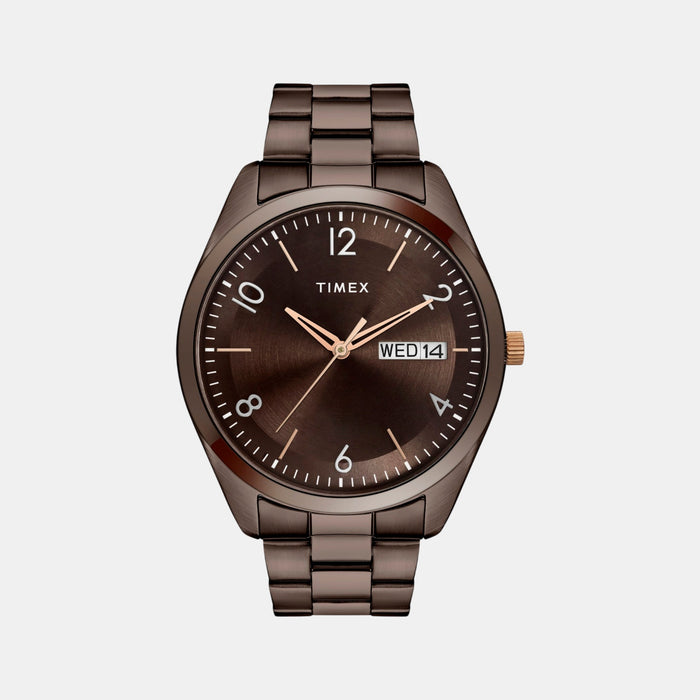 Trendline Men Quartz Brown Dial Analog Stainless Steel Watch TWTG10406