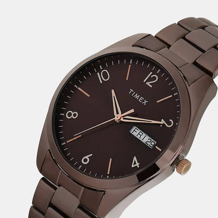 Trendline Men Quartz Brown Dial Analog Stainless Steel Watch TWTG10406