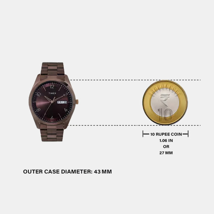 Trendline Men Quartz Brown Dial Analog Stainless Steel Watch TWTG10406