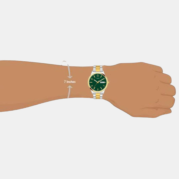 Trendline Men Quartz Green Dial Analog Stainless Steel Watch TWTG10006