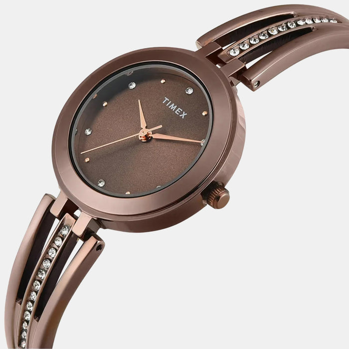 Trendline Women Quartz Brown Dial Analog Brass Watch TWTL10313