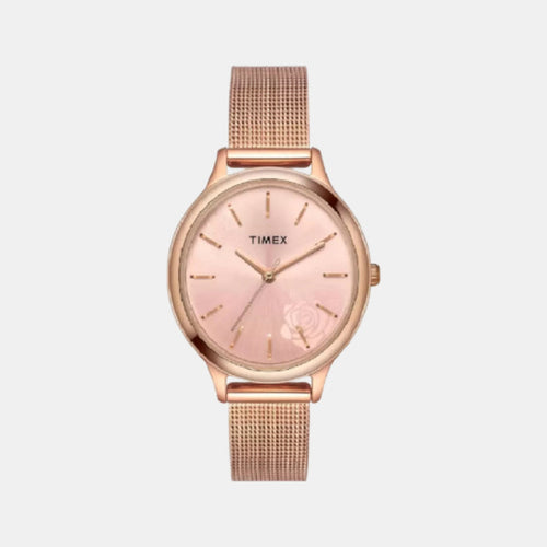 Trendline Women Quartz Pink Dial Analog Mesh Watch TWTL12102