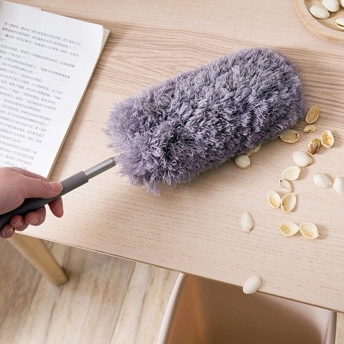 Stainless steel extendable microfiber duster