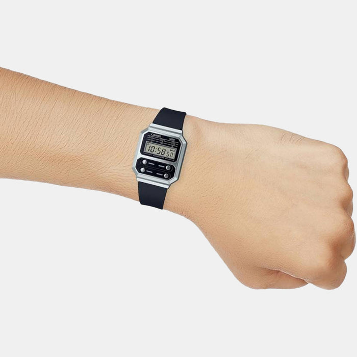 Vintage Unisex Quartz Silver Dial Digital Resin Watch D290