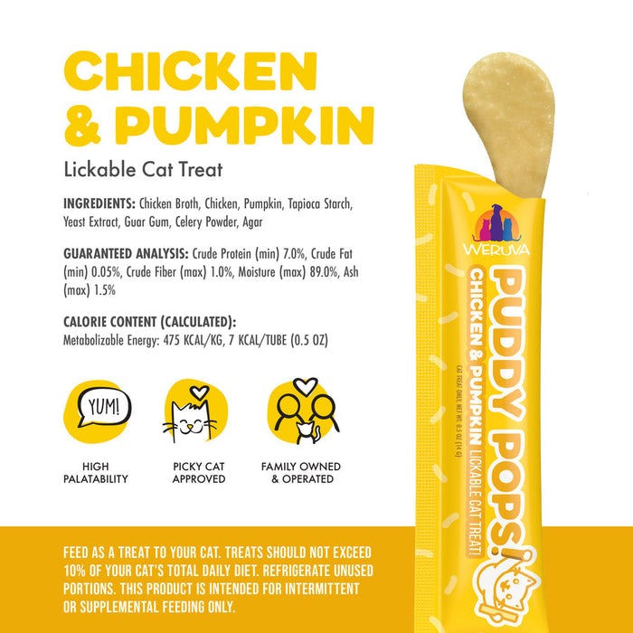 Weruva Puddy Pops Lickable Chicken & Pumpkin Cat Treat