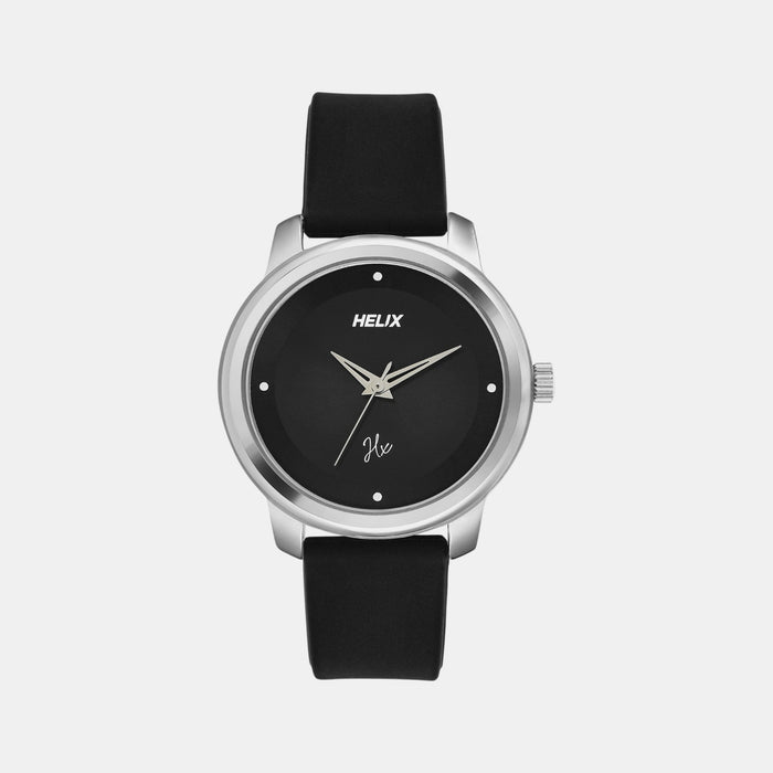 Women Quartz Black Dial Analog Silicone Watch TW048HL16