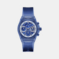 Women Quartz Blue Dial Analog Polyester Watch GW0438L3