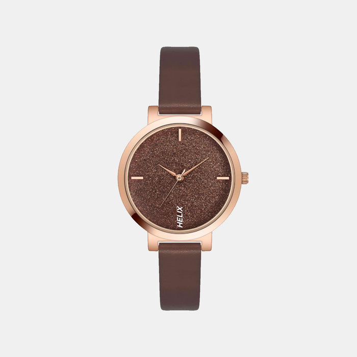 Women Quartz Brown Dial Analog Leather Watch TW041HL20