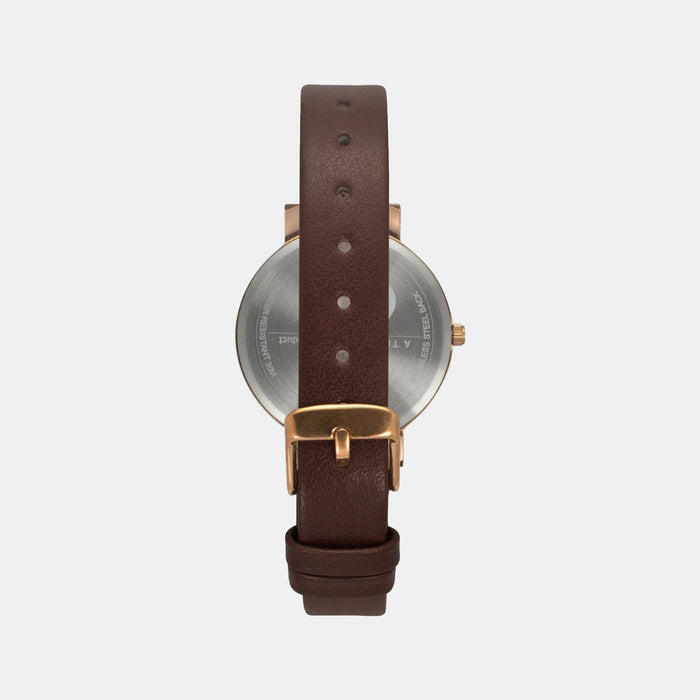 Women Quartz Brown Dial Analog Leather Watch TW041HL20