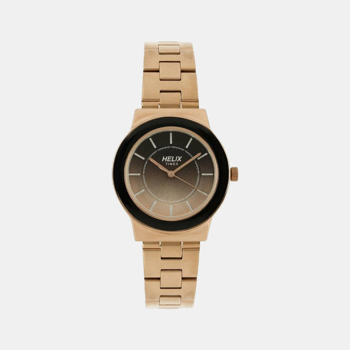 Helix Round Brown Analog watch