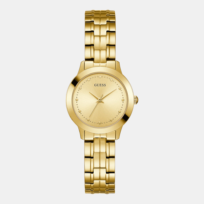 Guess Round Champagne Analog watch