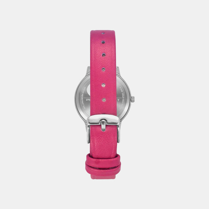 Women Quartz Pink Dial Analog Leather Watch TW022HL20
