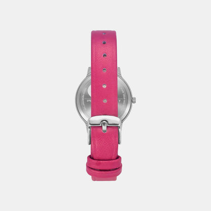 Women Quartz Pink Dial Analog Leather Watch TW022HL20