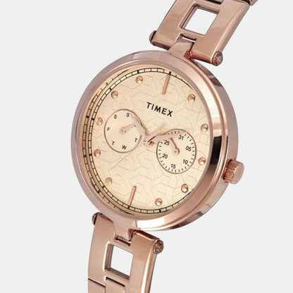 Women Quartz Pink Dial Analog Stainless Steel Watch TWEL16601