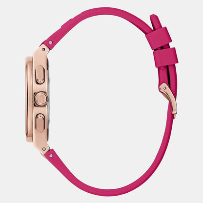 Women Quartz Pink Dial Chronograph Silicone Watch WW00036008L3