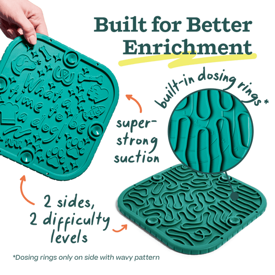 Woof FlipMat Dual-Sided Lick Mat and Slow Feeder for Dogs