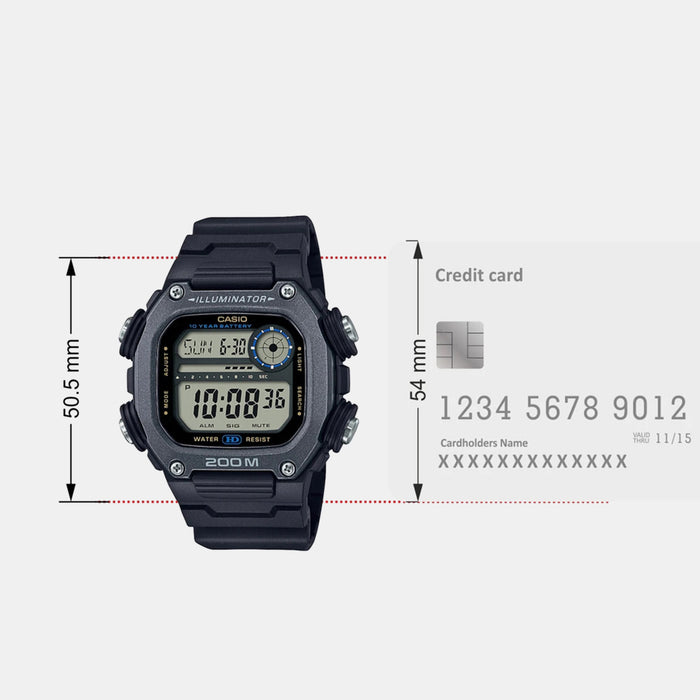 Youth Unisex Quartz Black Dial Digital Resin Watch I124