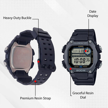 Youth Unisex Quartz Black Dial Digital Resin Watch I124