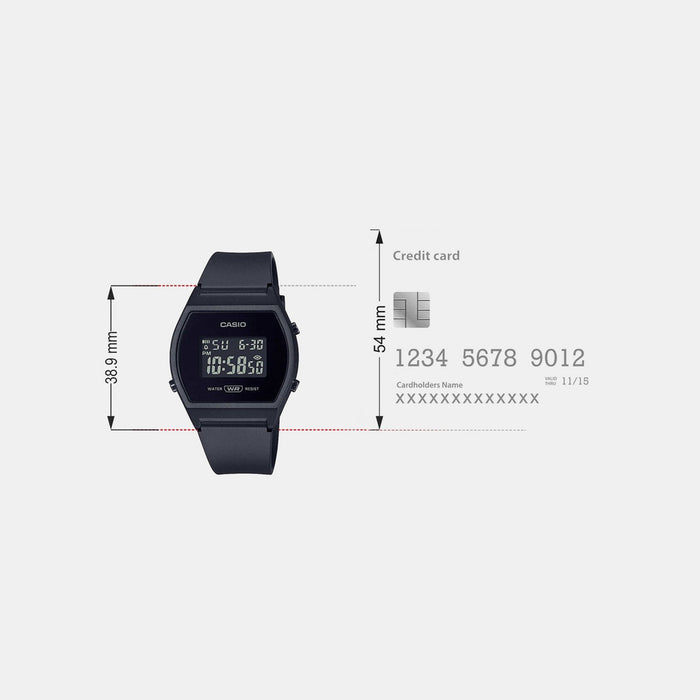 Youth Women Quartz Black Dial Digital Resin Watch D215